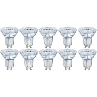 OSRAM 4058075036680 LED En.trieda 2021 F A G GU10 klasická žiarovka 4.3 W = 50 W teplá biela Ø x d 50 mm x 54 mm 10 ks; 4058075036680