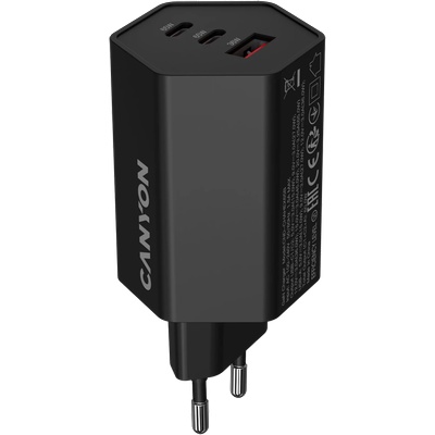 charger HEXAGON 65 GaN 65W 2xPD 1xQC EU Black (CND-CHAHEX65B)