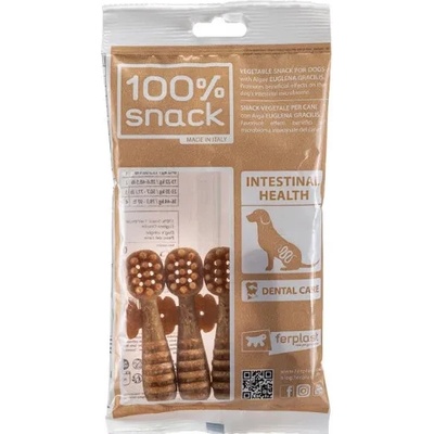 Ferplast Snack Fillable Medium - Toothbrush Euglena - Натурални и вегетариански дентални стикове за кучета във форма на четка за зъби с еуглена грацилис, 88 гр