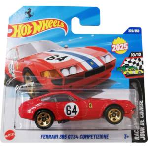 Mattel Количка Ferrari 365 GTB4 Competizione Red 1: 64 (Hot Wheels) (24470)