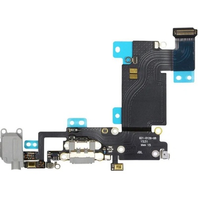 AppleKing napájací a dátový konektor s jack konektorom a flex káblom pre Apple iPhone 6S Plus – vesmírno-sivá (Space Gray)