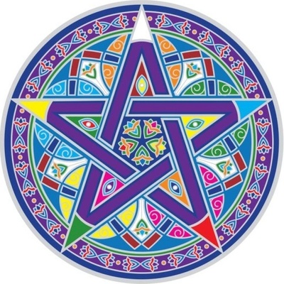 Mandala okenná nalepovacia - Mystický pentagram