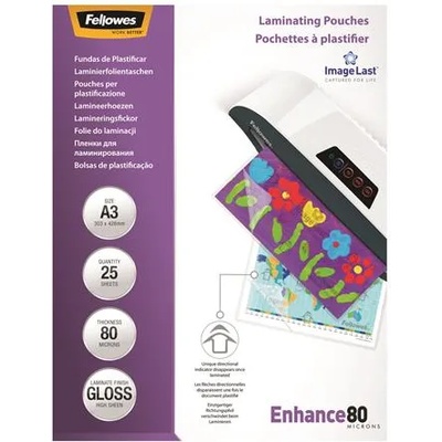 Fellowes Ламиниращо фолио FELLOWES A/3 80 микрона гланц 25/cm 5396403 (5396403)