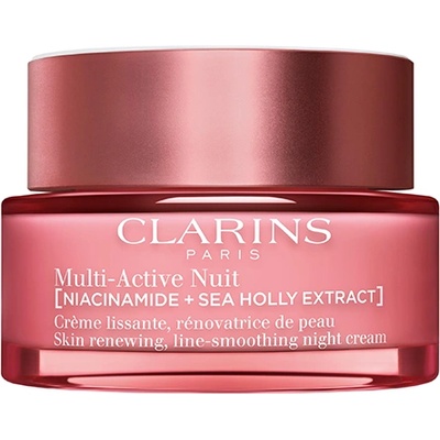 Clarins Multi-Active Night Cream All Skin Types изглаждащ и обновяващ нощен крем, обогатен с ниацинамид за жени 50 мл