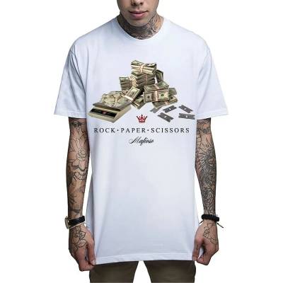 MAFIOSO мъжка тениска mafioso - rock paper scissors - БЯЛ - maf070