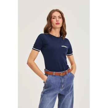 Moodo Памучна тениска тъмносиня Moodo Moodo | Bezhov | ЖЕНИ | XS