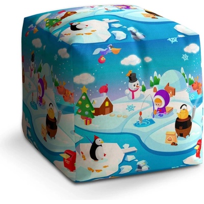 Sablio Taburet Cube Antarktida - 50x50x50 cm