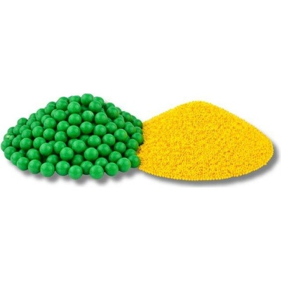 Cukrové perly SweetArt vánoční zelené 5 mm a máček žlutý (120 g)