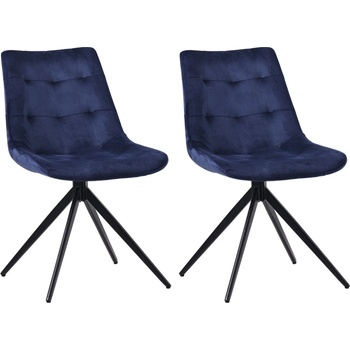 Design-Shop Merna samet tmavě modrá 2 ks