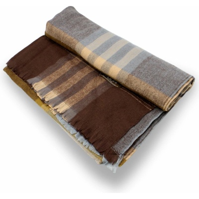 Krumlovanka šál Cashmere Sensation kostkovaný hnědý P-72633-M