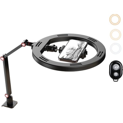 Foto světlo Apexel Clip Flexible Desk stand with ring light for overhead photography (APL-FL20)