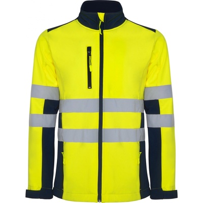 Roly Antares softshellová bunda Hi Viz HV9303 Navy Blue