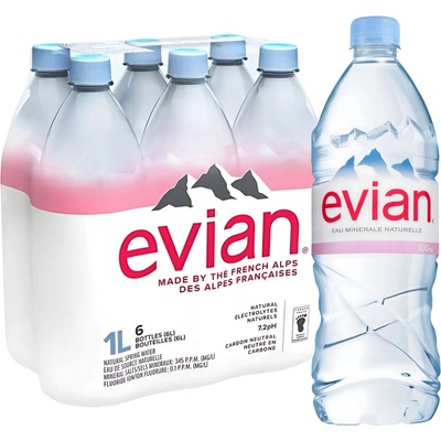 Evian Prírodná nesýtená minerálna voda 6 x 1 l