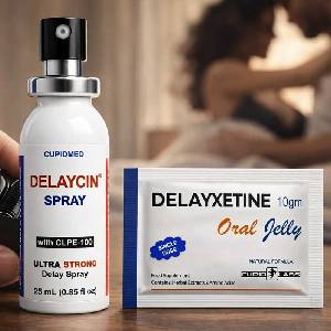 CUPID LABS Задържащ спрей за мъже Delaycin + Желе за забавяне на еякулацията Delayxetine