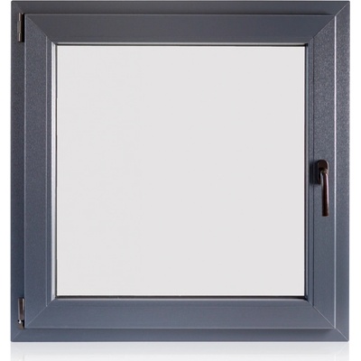 TeraGlass Okno plastové 4-komorové, 2-sklo, antracit, 600 x 600 x 60 mm, L