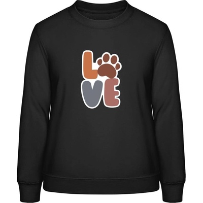 AWDis Sweat mikina Nápis LOVE s labkou čierna