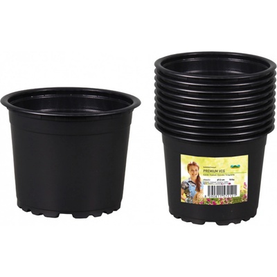 Nohel Garden kvetináč PREMIUM VCD lehčený plastový černý 12 cm 10ks 120x120x150