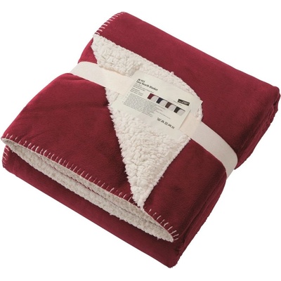 Daiber Teplá přikrývka s kožíškem JN955 Vínová / natural 130x180