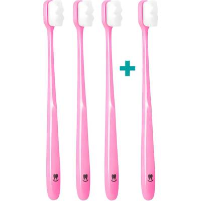 Nanosmile Ultrajemný zubní kartáček Pink 4 ks