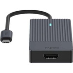 Rapoo USB hub Rapoo 4 ports, 2 x USB-A, 1 x USB-C, 1 x HDMI, Black (11409)