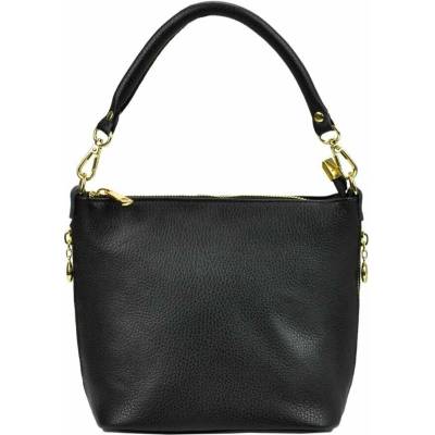 Dámska kožená kabelka PATRIZIA Black Gold Shackles Small Shoulder Eco Leather