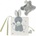 Kaloo Les Amis Текстилна книжка с плюшено магаренце Regliss (K224011)