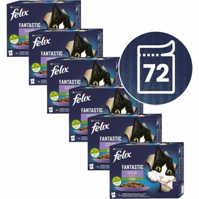 Felix Fantastic hovězí kuře losos pstruh 72 x 85 g