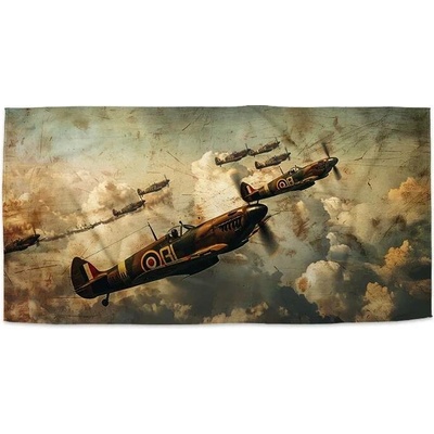 Sablio Ručník s potiskem Stíhačky Spitfire v letecké bitvě 70 x 140 cm