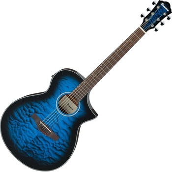 Ibanez AEWC16QA-TLH Transparent Blue Sunburst Електро-акустична китара Джъмбо