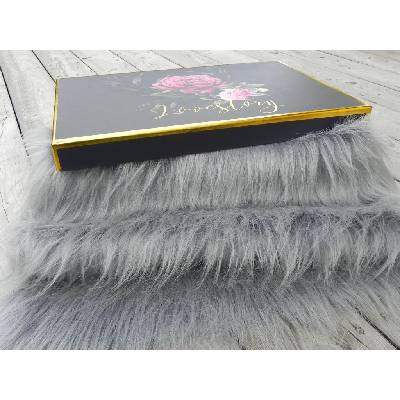 Umelá kožušina, oceľová, 90 mm vlas metráž: min. 0,2 bm