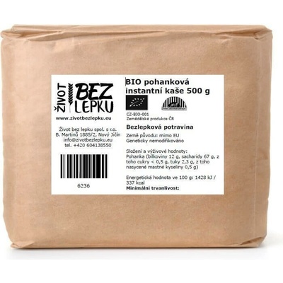 Život bez lepku BIO pohánková kaša instantná natural 500 g
