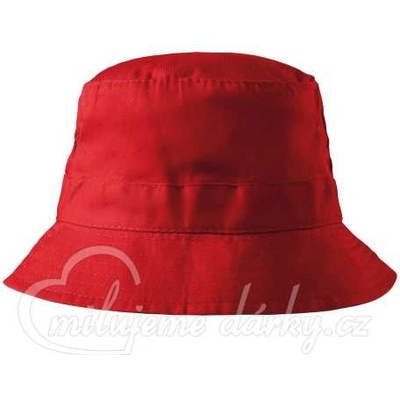 červený plátěný klobouk classic