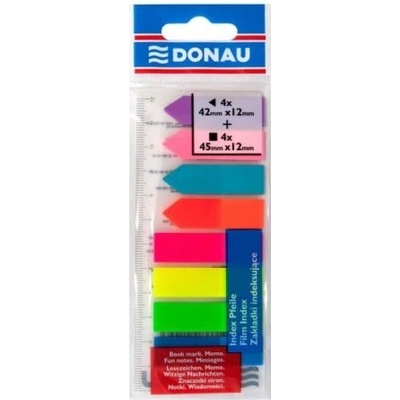 Donau Záložky samolepiace 4x12x45 + 4x12x42mm neon