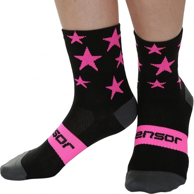 Sensor ponožky Stars Black/Pink