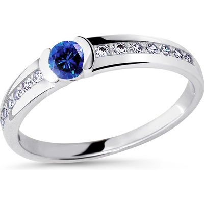 Cutie Diamonds Prsteň z bieleho zlata so zafírom a diamantmi DZ6708 2106 SF X 2