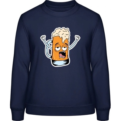 AWDis Sweat mikina Design Ilustrace pivní sklenice Oxfordská modrá