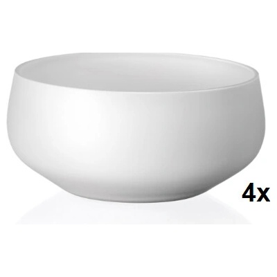 Crystalex set 4 skleněných bílých misek Mini 9,5 cm
