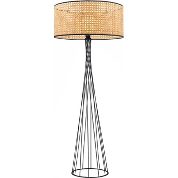 TopMebel Стояща лампа Solin TopMebel E27 дърво - ратан в натурален цвят Ø38x140cm