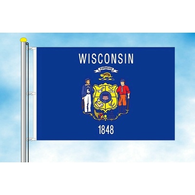 LIBEA, s.r.o. Wisconsin vlajka Rozměr: 30×45 cm, Uchycení: Karabiny na stožár