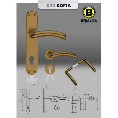 BRIALMA ДРЪЖКА sofia ШИЛД wc 90мм АЛ. БРОНЗ (c1126w90q6f4)
