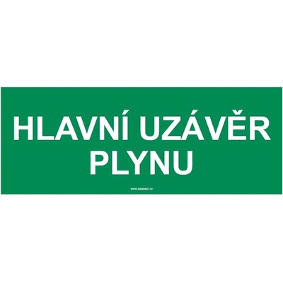 Bezpečnostná tabuľka - Hlavný uzáver plynu