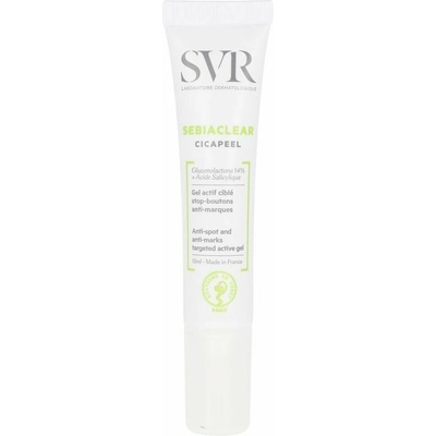 SVR Sebiaclear Cicapeel lokální péče proti nedokonalostem aknózní pleti Anti-Spot and Anti-Marks 24 hr Targed Active Gel 15 ml