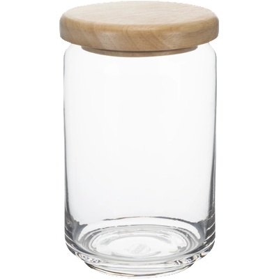Ocean OCEAN-Стъклен буркан с дървен капак 750ml Ø9.2xh15cm (5B02526G0001) (011443)