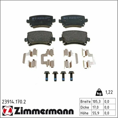Sada brzdových destiček, kotoučová brzda ZIMMERMANN 23914.170.2