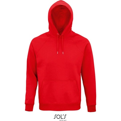 Sol's Collection mikina Stellar s kapucí bio raglánová unisex COT-25356800400 červená