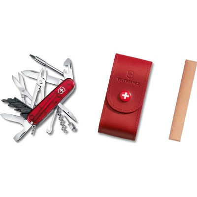 Victorinox CyberTool 34, červené puzdro, brúsny kameň