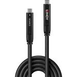 Lindy Активен кабел USB-C 3.2 Gen2, C - C, DisplayPort DP 1.4 Хибриден кабел, видеоподдръжка 4K30Hz, M/M, 10 м, черен 43333 (43333)