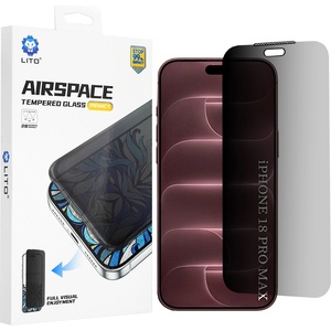 LITO Поверителен стъклен протектор Lito Airspace Border - iPhone 18 Pro Max - Черен
