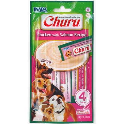 Churu Dog snack kuře a losos 4 x 14 g