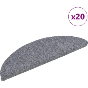 vidaXL Самозалепващи се постелки за стълби, 20 бр. , 56x17x3 см, светлосиви, полукръгли (3365670)
